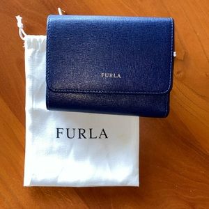 Furla Blue Leather Bi-fold Leather Wallet
